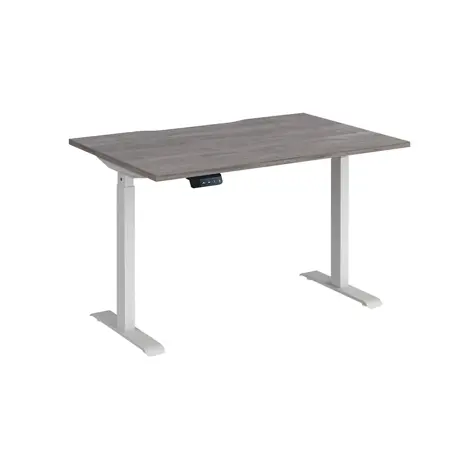 Elev8 Contract Straight Sit-Stand Desk - 1200 - White - Grey Oak
